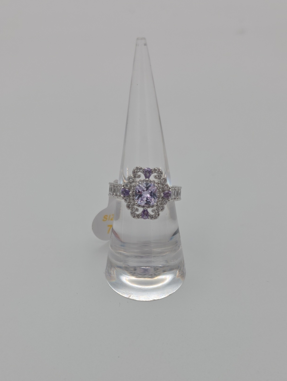 Lavender Cubic Zirconia Topaz Halo Ring